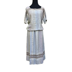 Vintage J Girar Oiz Art to Wear Hand-woven Skirt and Top M/L Pockets